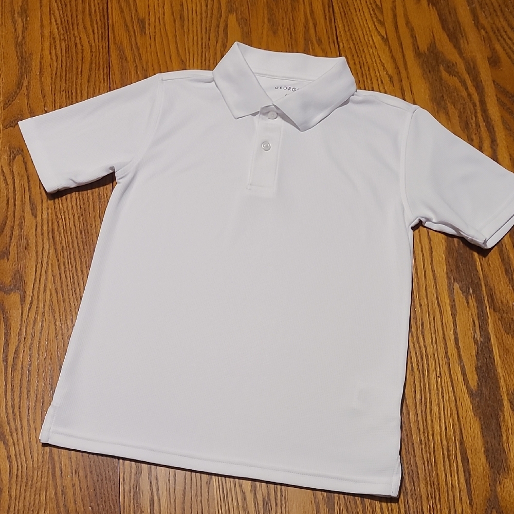 George Kids White Polo Shirt - Boy's Medium